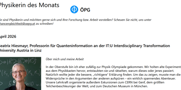 Physikerin des Monats Beatrix C. Hiesmayr
